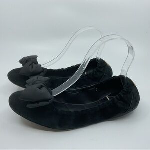 Moncler Elegant Black Flats with Bow